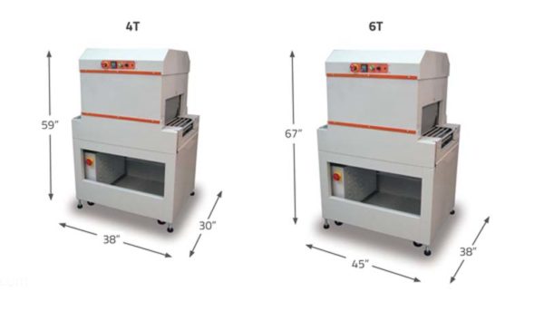 Clamco Heavy Duty Heat Shrink Tunnels dimensions